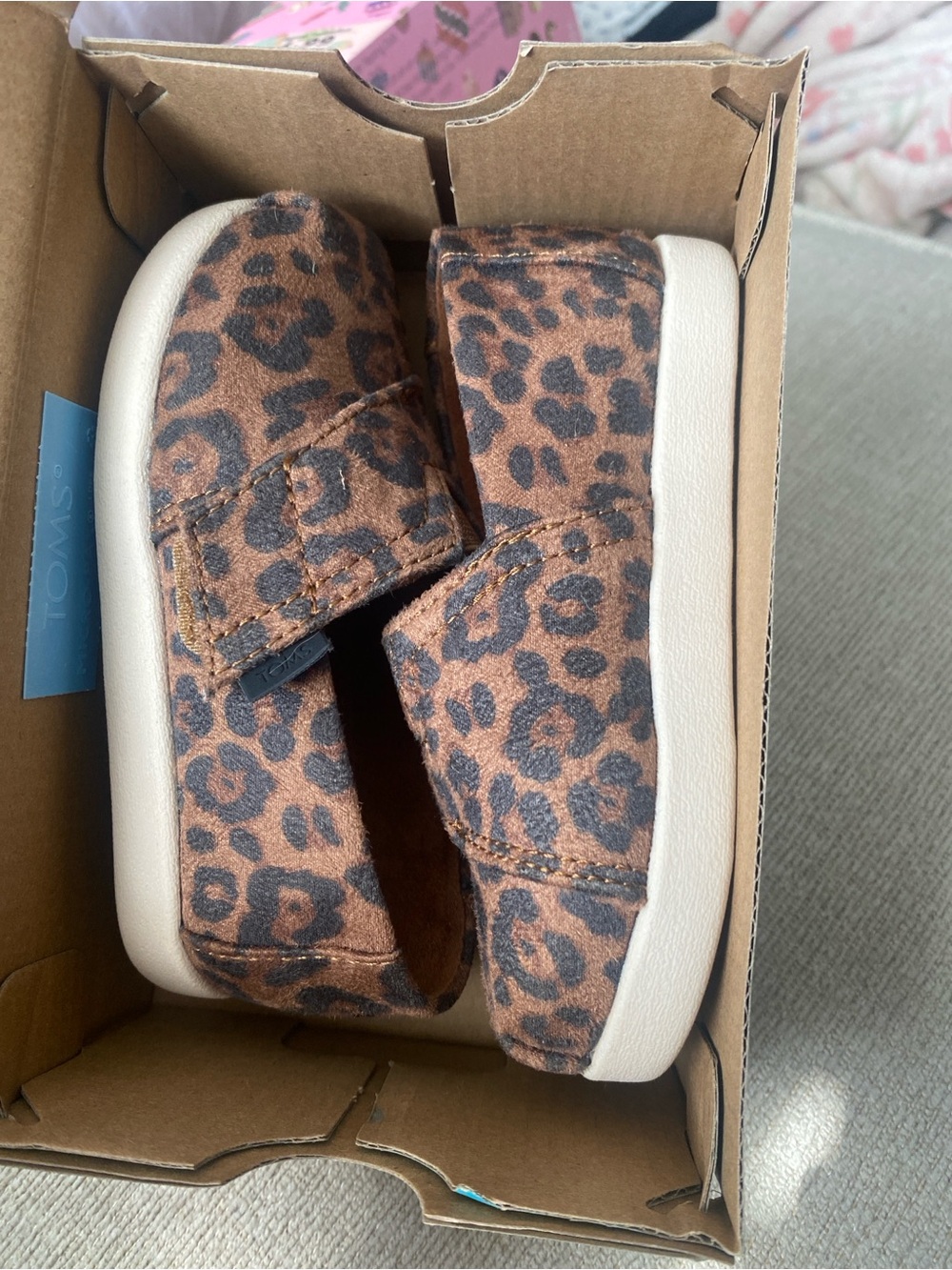 TOMS Alpargata Classic Toddler Box - Teal and White